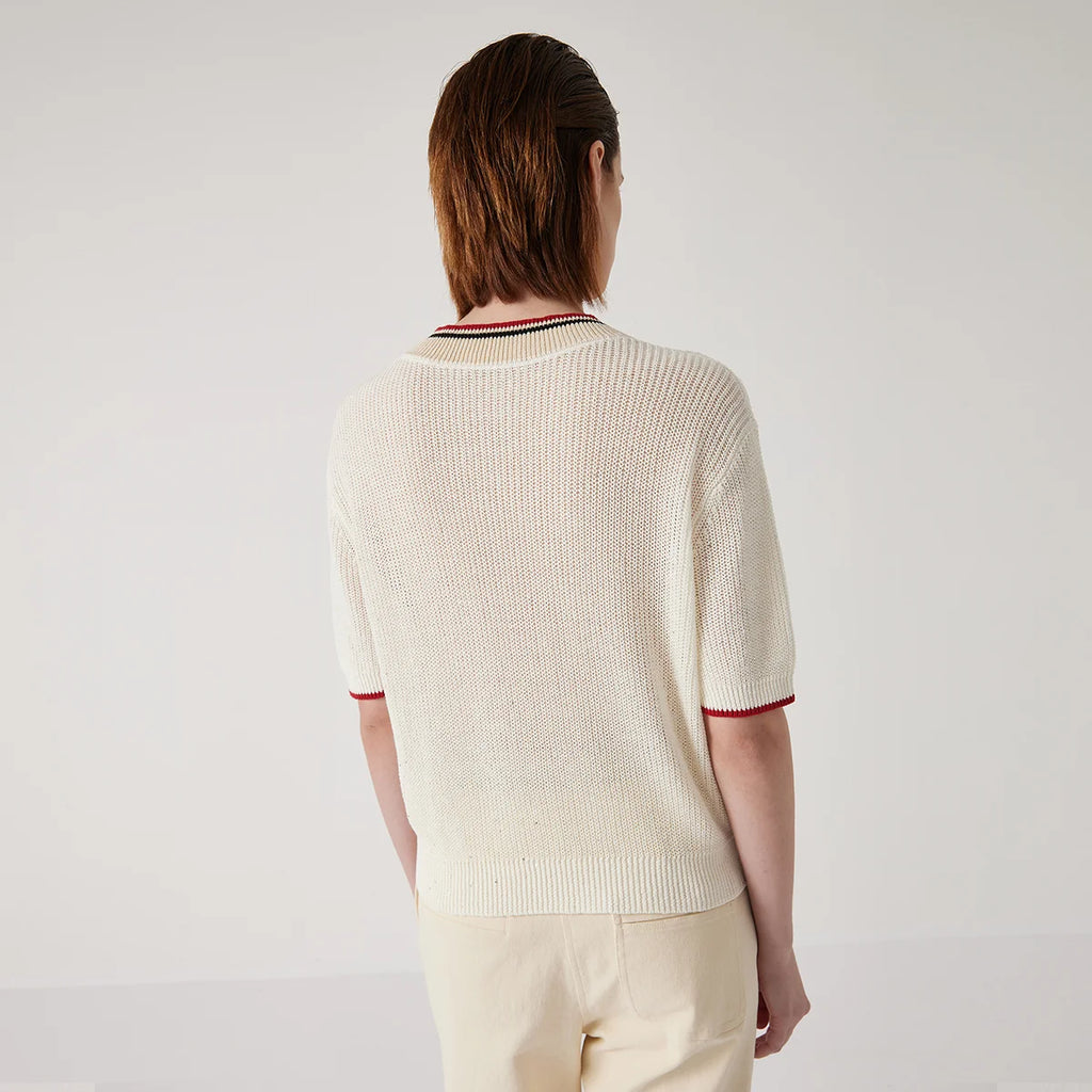 BC1132 Luxury Women's 100% Linen Pullover V Neck Loose Knitted Sweater High Quality Summer Clothing