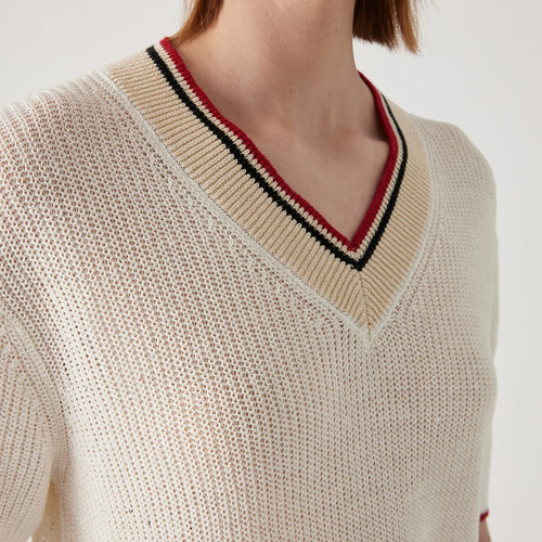 BC1132 Luxury Women's 100% Linen Pullover V Neck Loose Knitted Sweater High Quality Summer Clothing